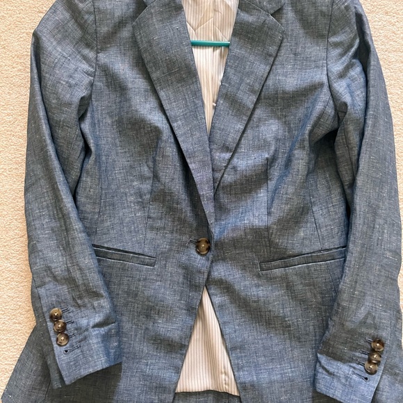Blue Linen Blazer by Loft - Picture 2 of 2